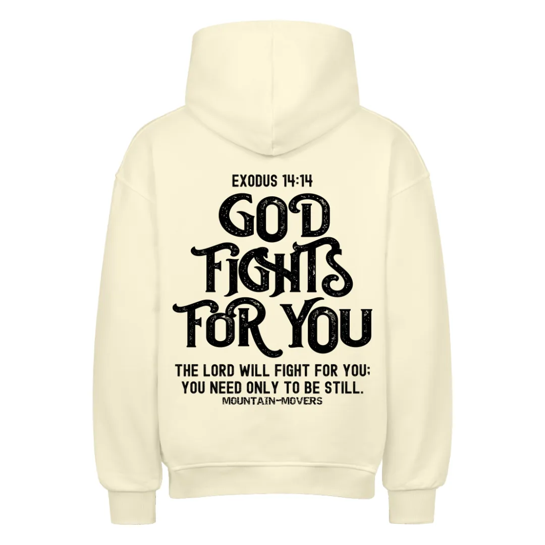 Aktion: God fights for you Oversized Hoodie BackPrint