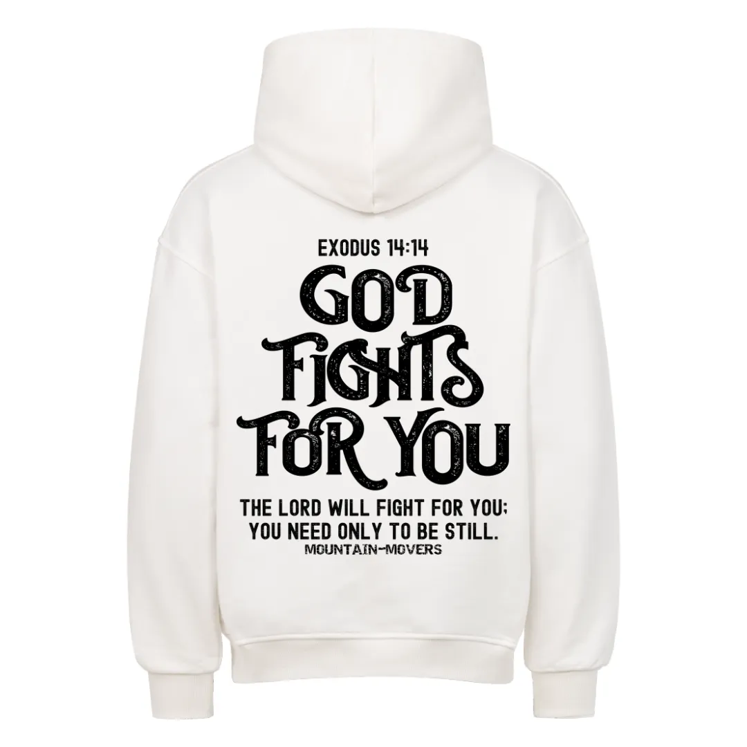 Aktion: God fights for you Oversized Hoodie BackPrint
