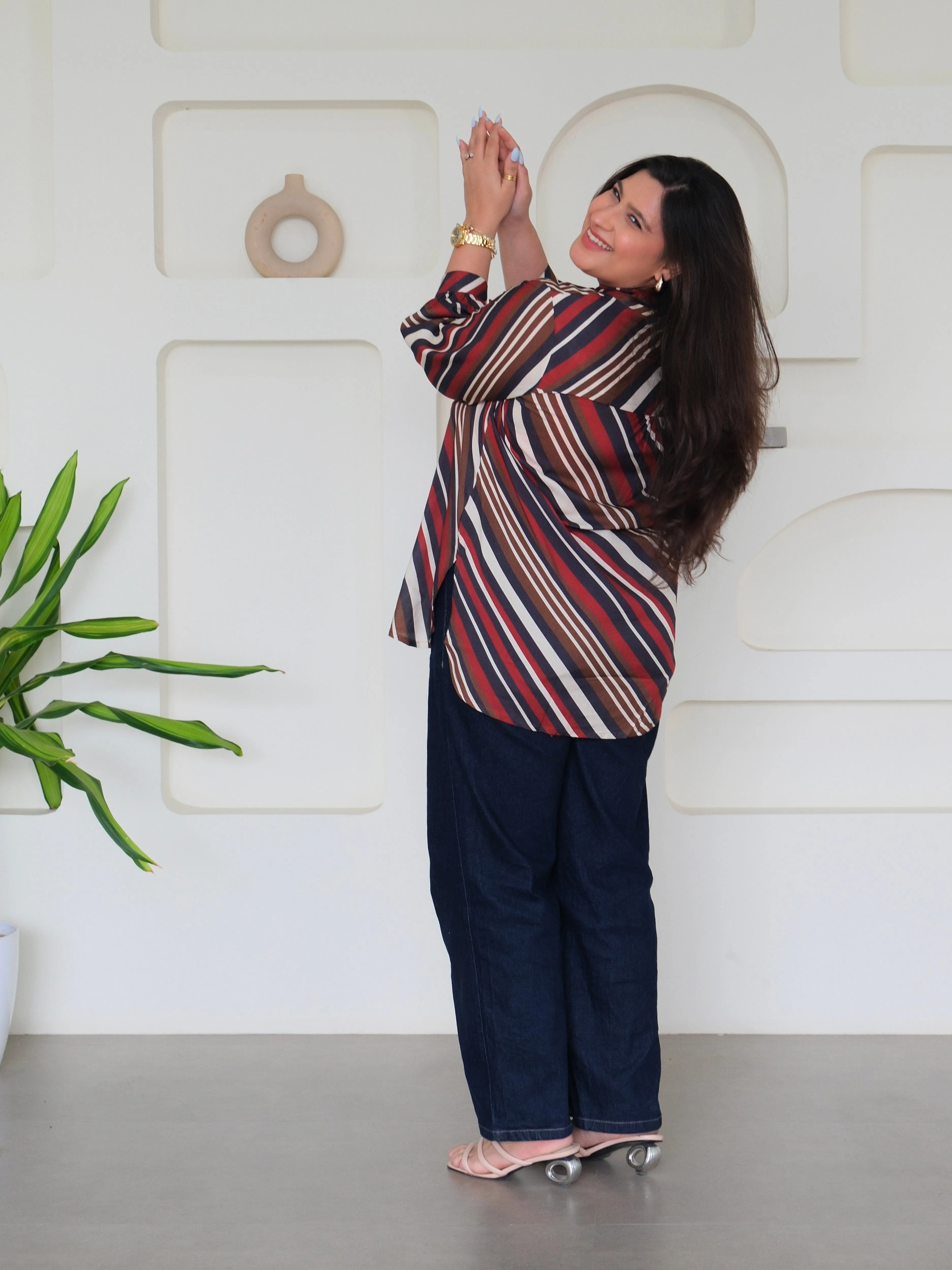 Amber Earthy Stripes Tunic