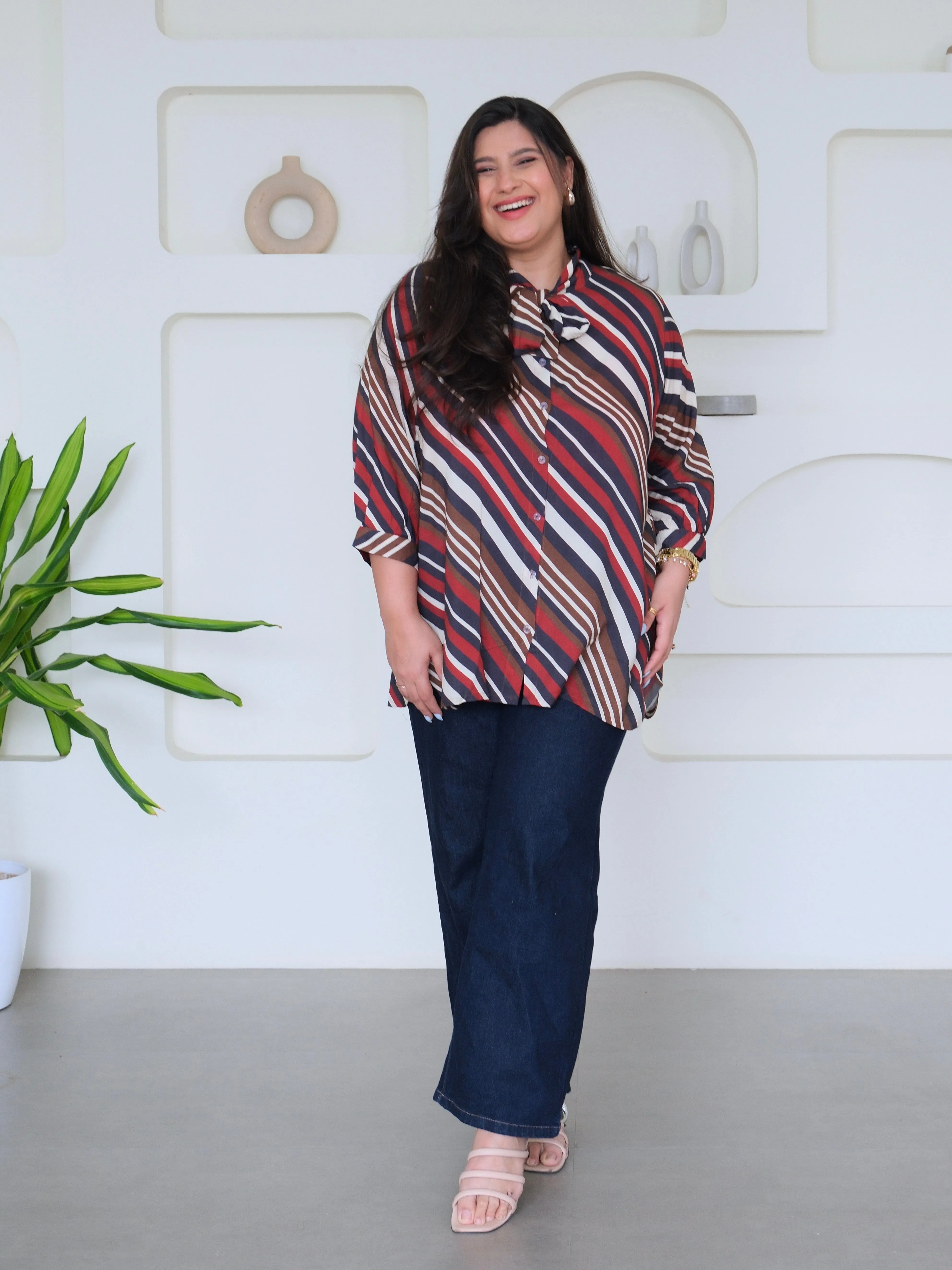 Amber Earthy Stripes Tunic