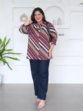 Amber Earthy Stripes Tunic
