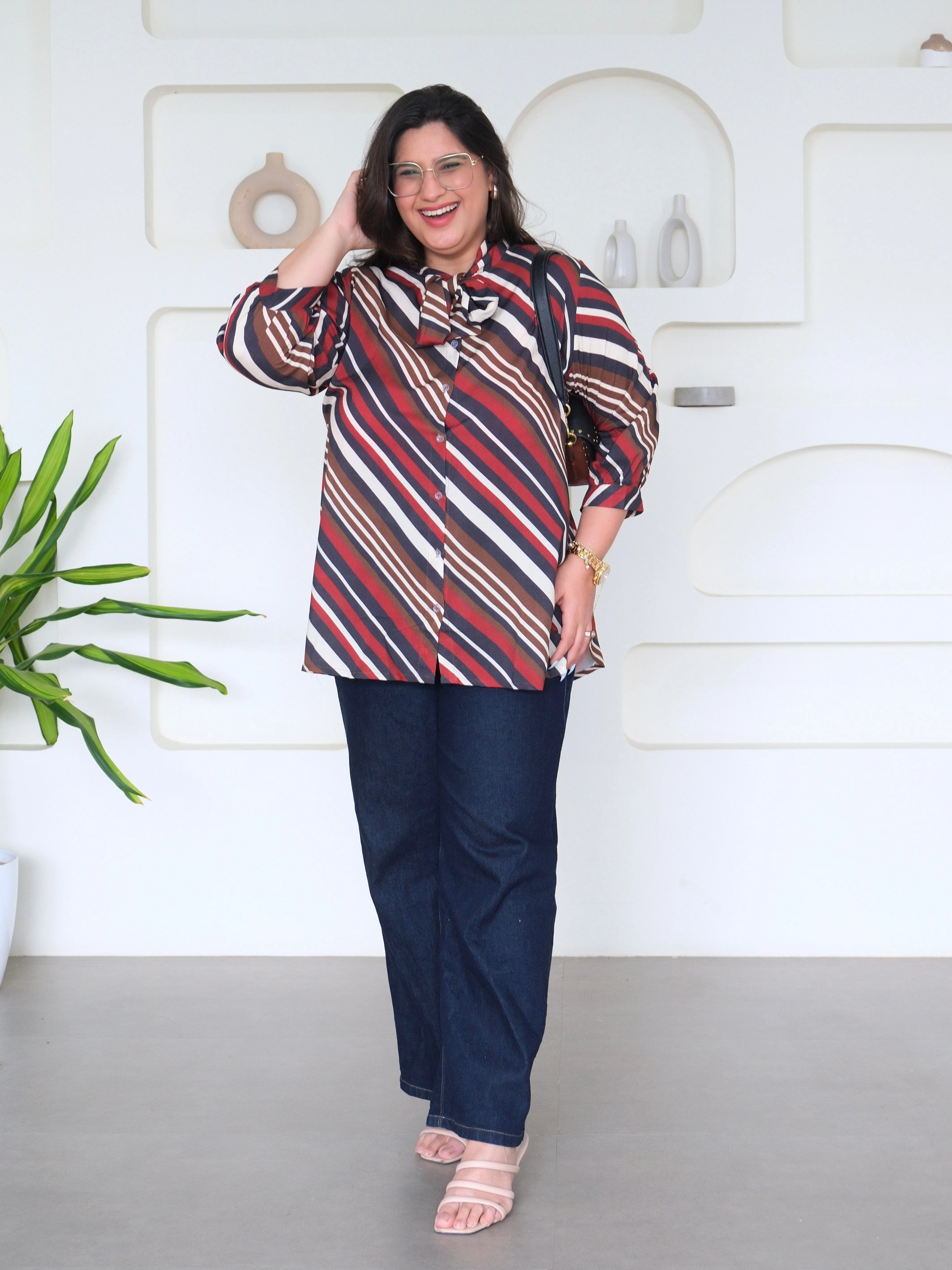 Amber Earthy Stripes Tunic
