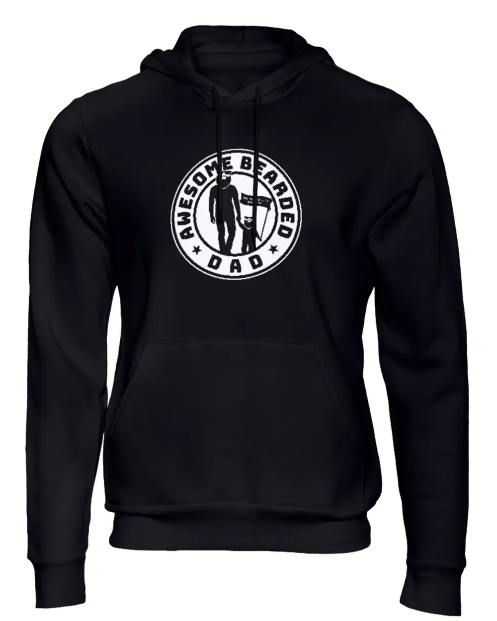 AWESOME BEARDED DAD Black Hoodie