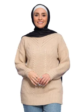 Beige plait pullover