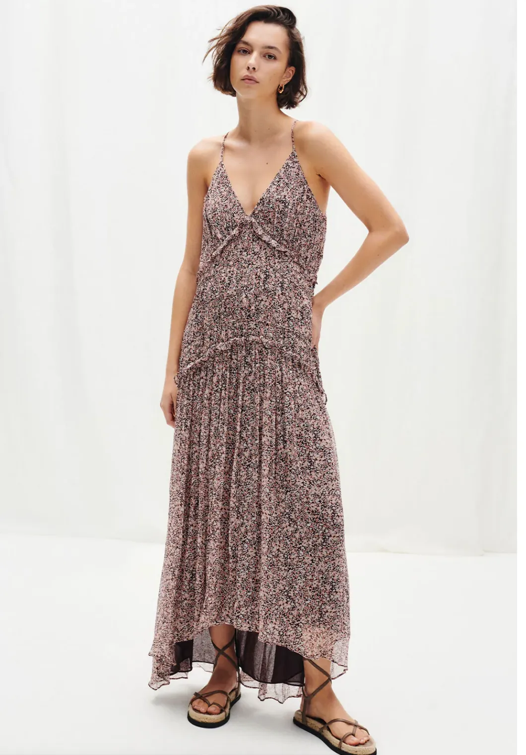 Cynthia Plunged Relaxed Maxi Dress