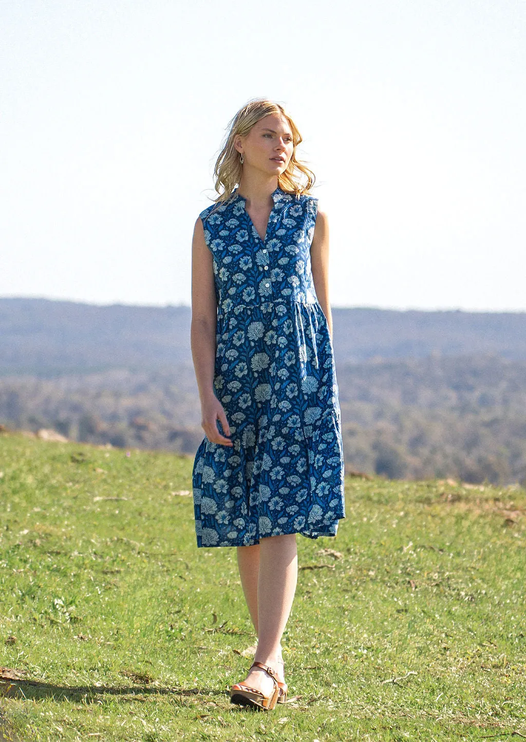 Ember Midi Dress Blue Meadow