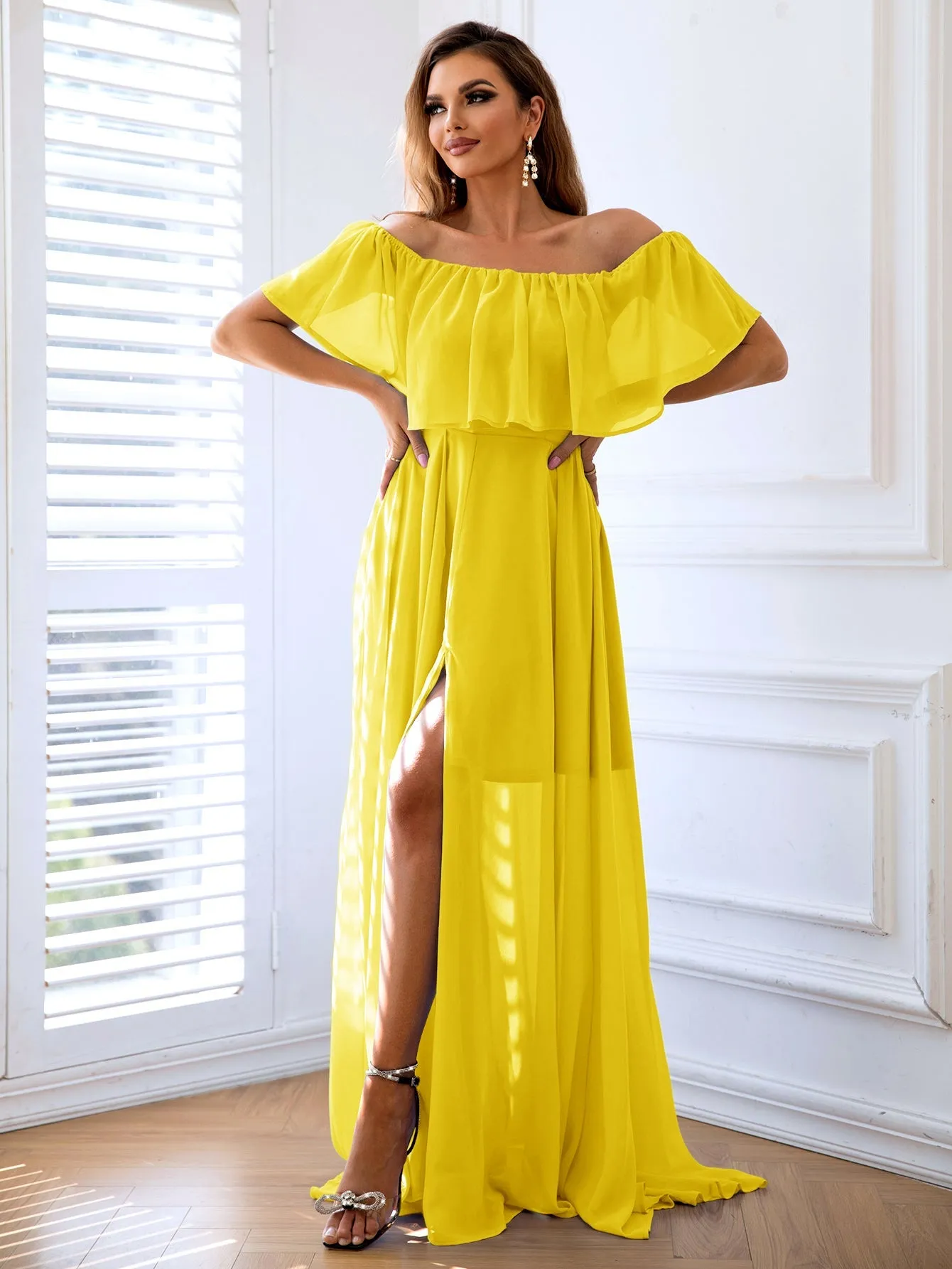 Enchanting Off The Shoulder Maxi Dress
