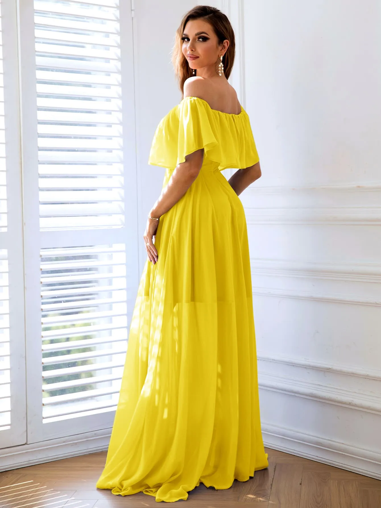 Enchanting Off The Shoulder Maxi Dress