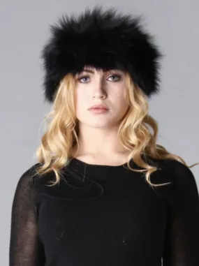 Fox Furry Headband in Black