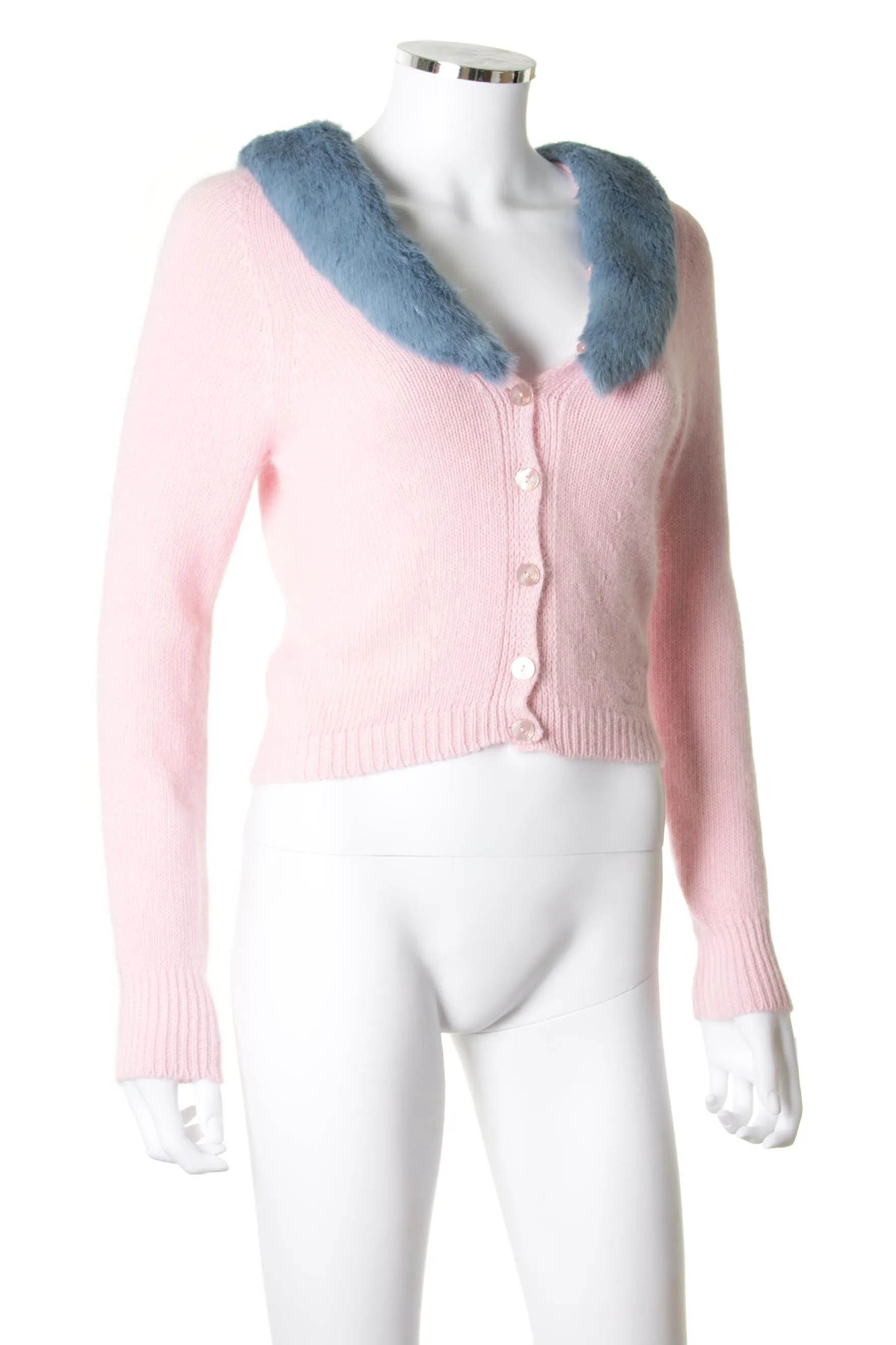 Fur Collar Cardigan