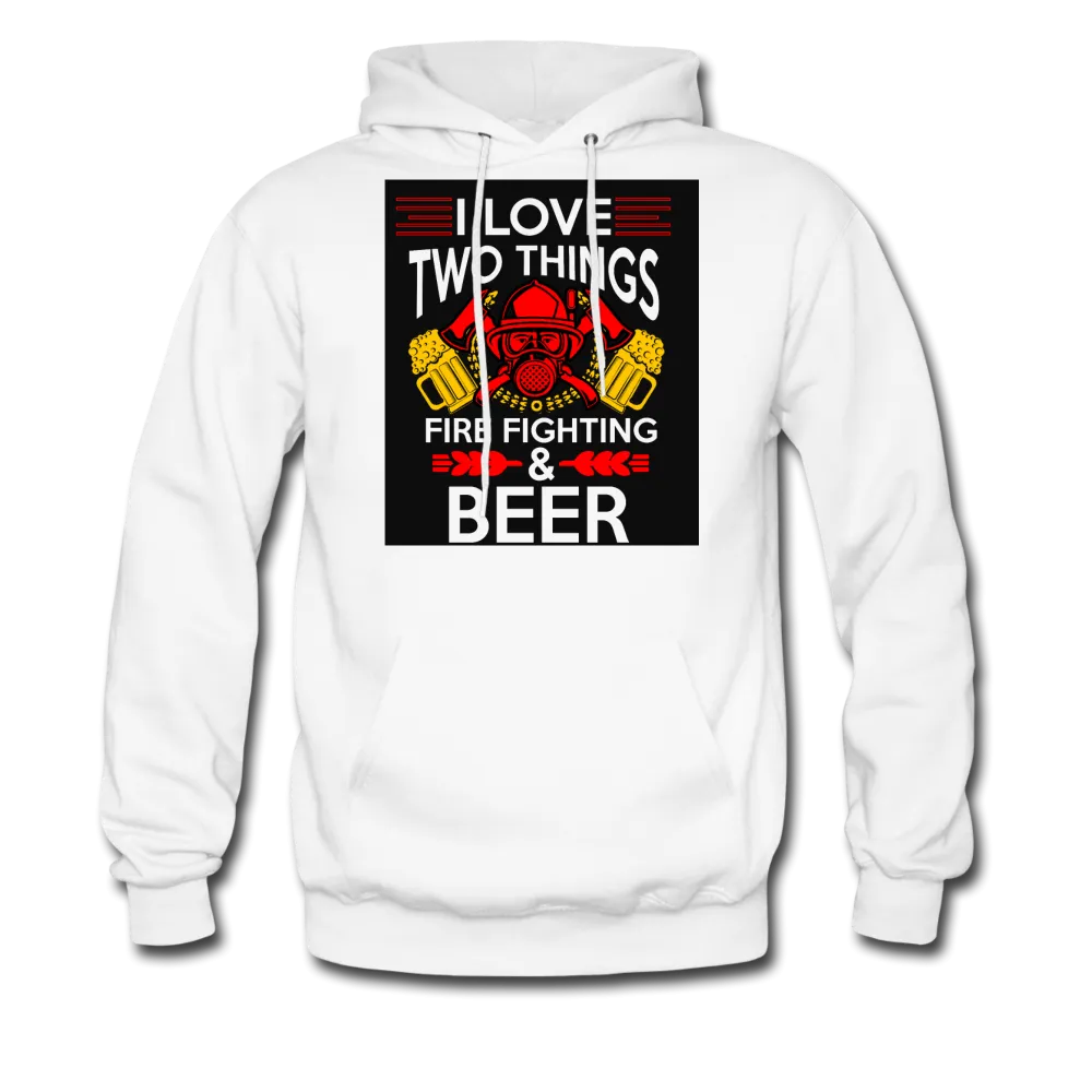 I Love Two Things Fire Fighting & Beer Men's Hoodie