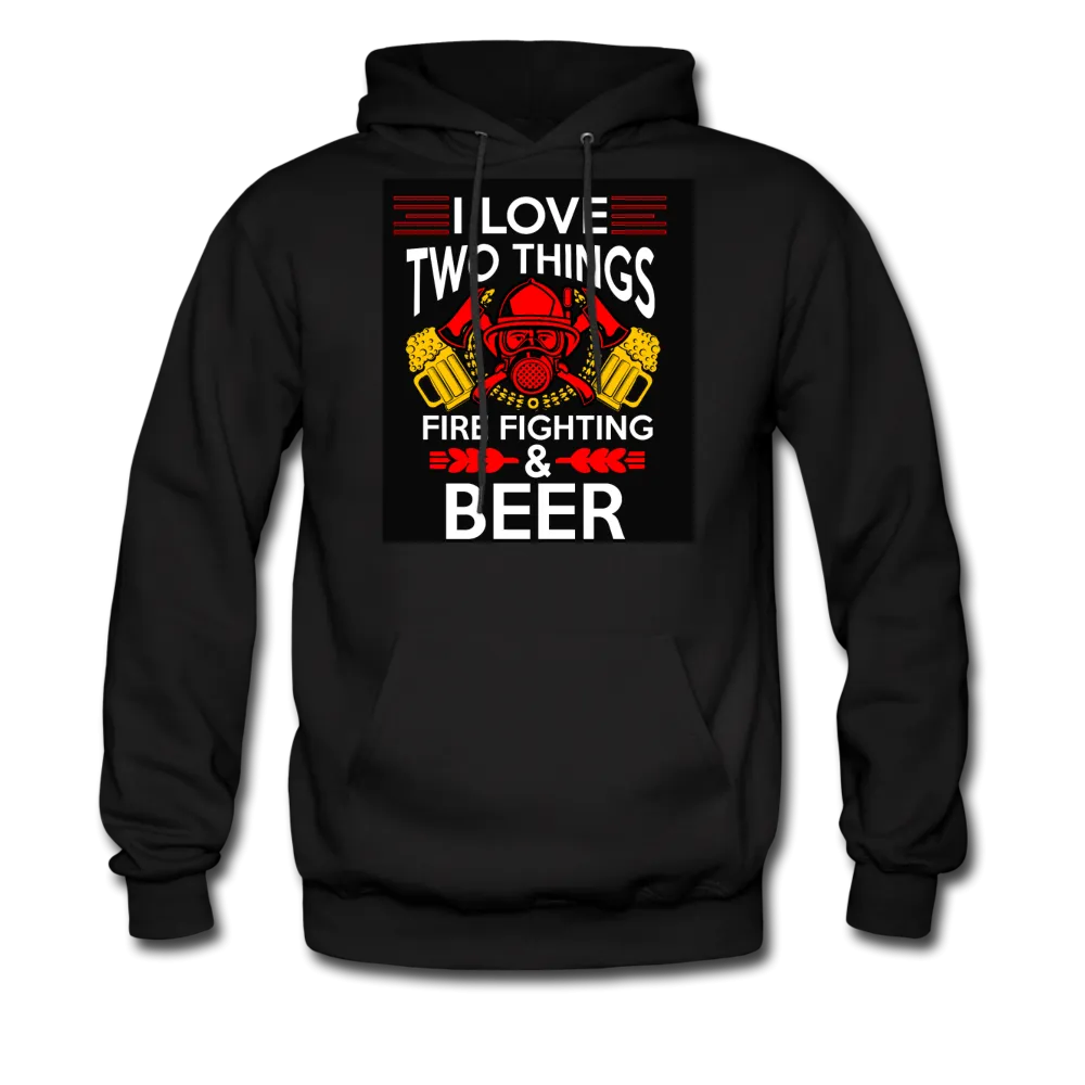 I Love Two Things Fire Fighting & Beer Men's Hoodie