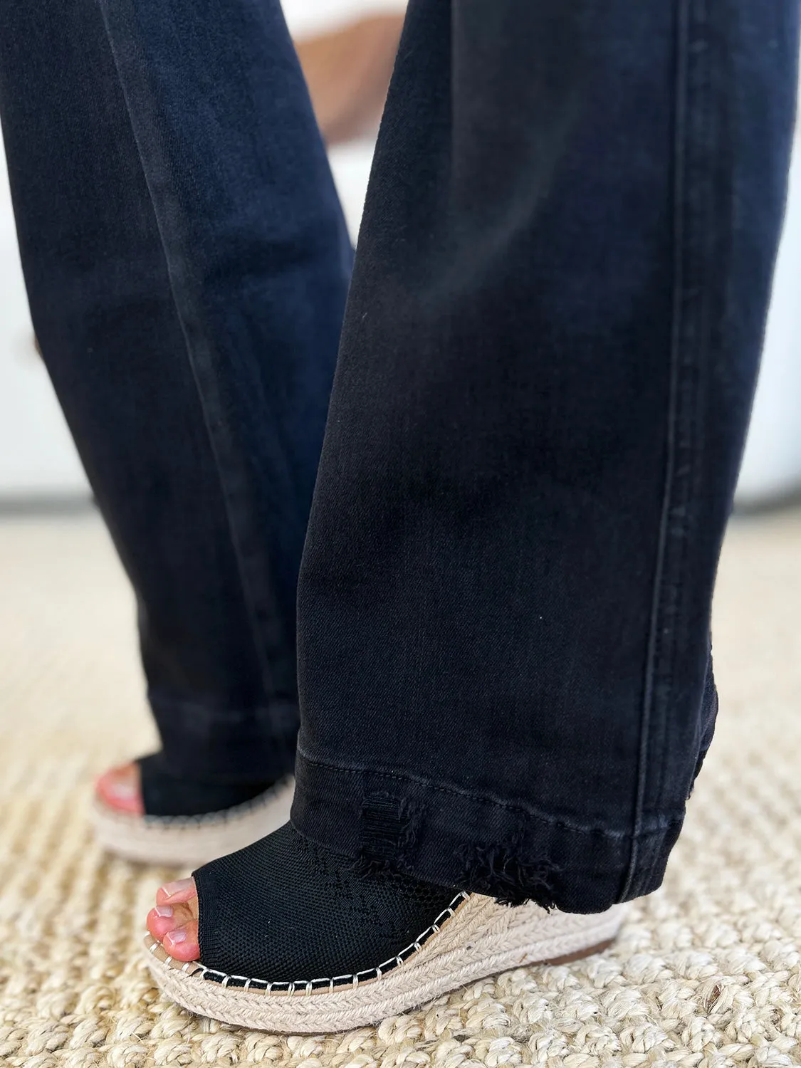 Judy Blue Black High Waist Distressed Flare Jeans