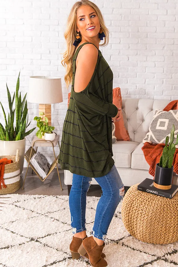 Lattes and Lounging Shift Tunic in Forest