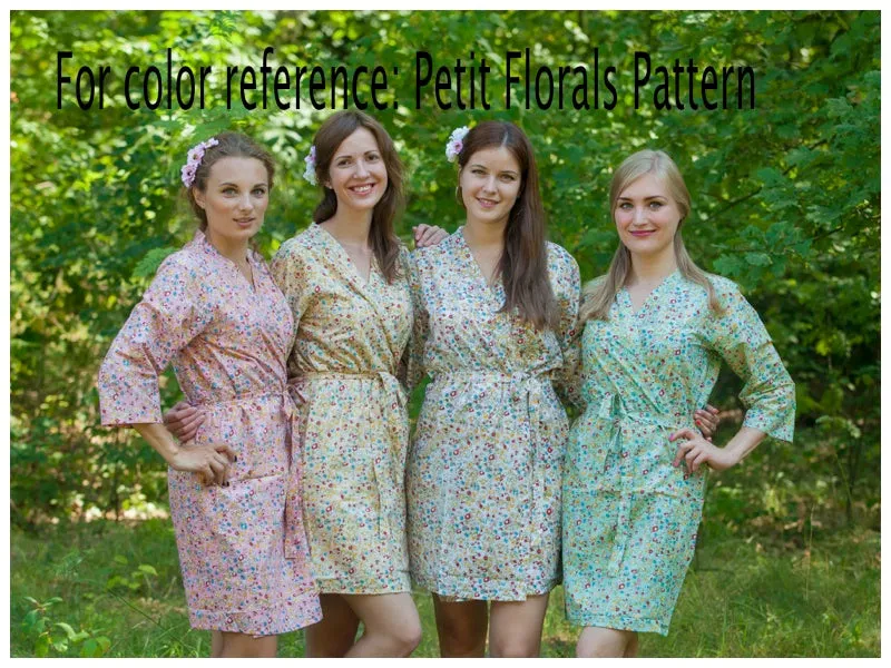 Light Yellow Bella Tunic Style Caftan in Petit Florals Pattern