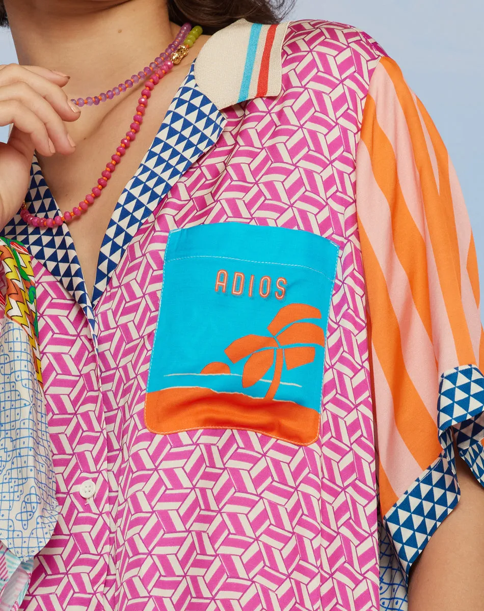 Lilian Knit Collar Rangoli Shirt