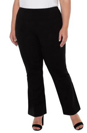 Liverpool pearl full length flare w pintucks plus size (black)