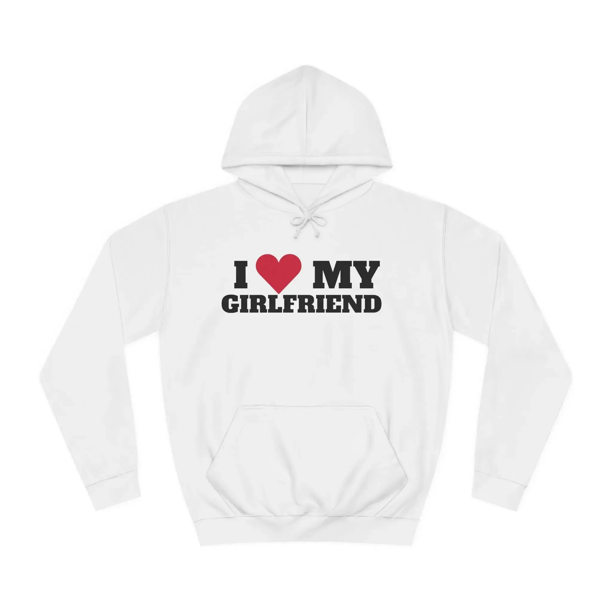 Love My Girlfriend Unisex College Hoodie - Valentine's Relationship Love