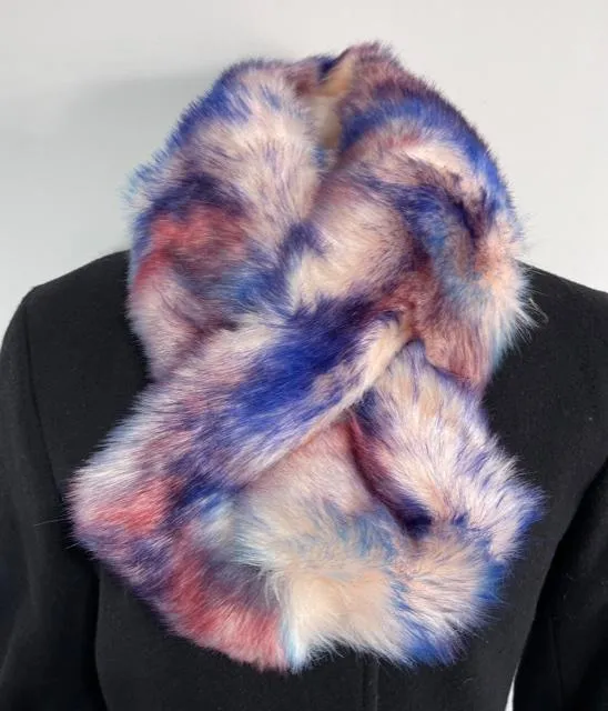 Multi Color Faux Fur Collar Wrap Scarf Neck Warmer One Size