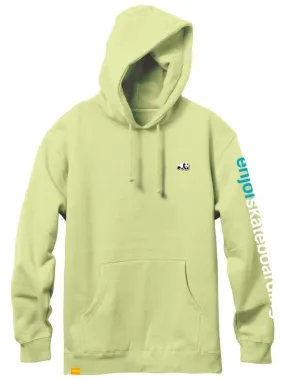 panda patch custom dye pear green pullover hoodie