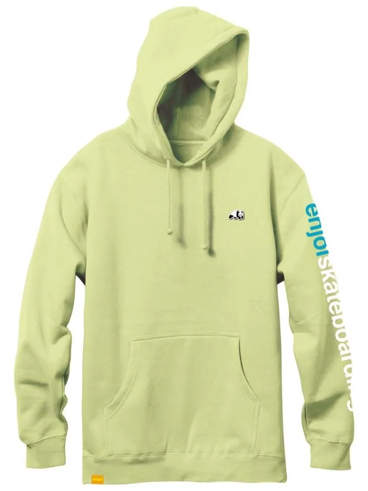 panda patch custom dye pear green pullover hoodie