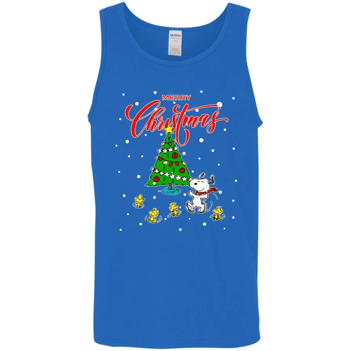 Peanuts-snoopy Christmas Tree Men Tank Top