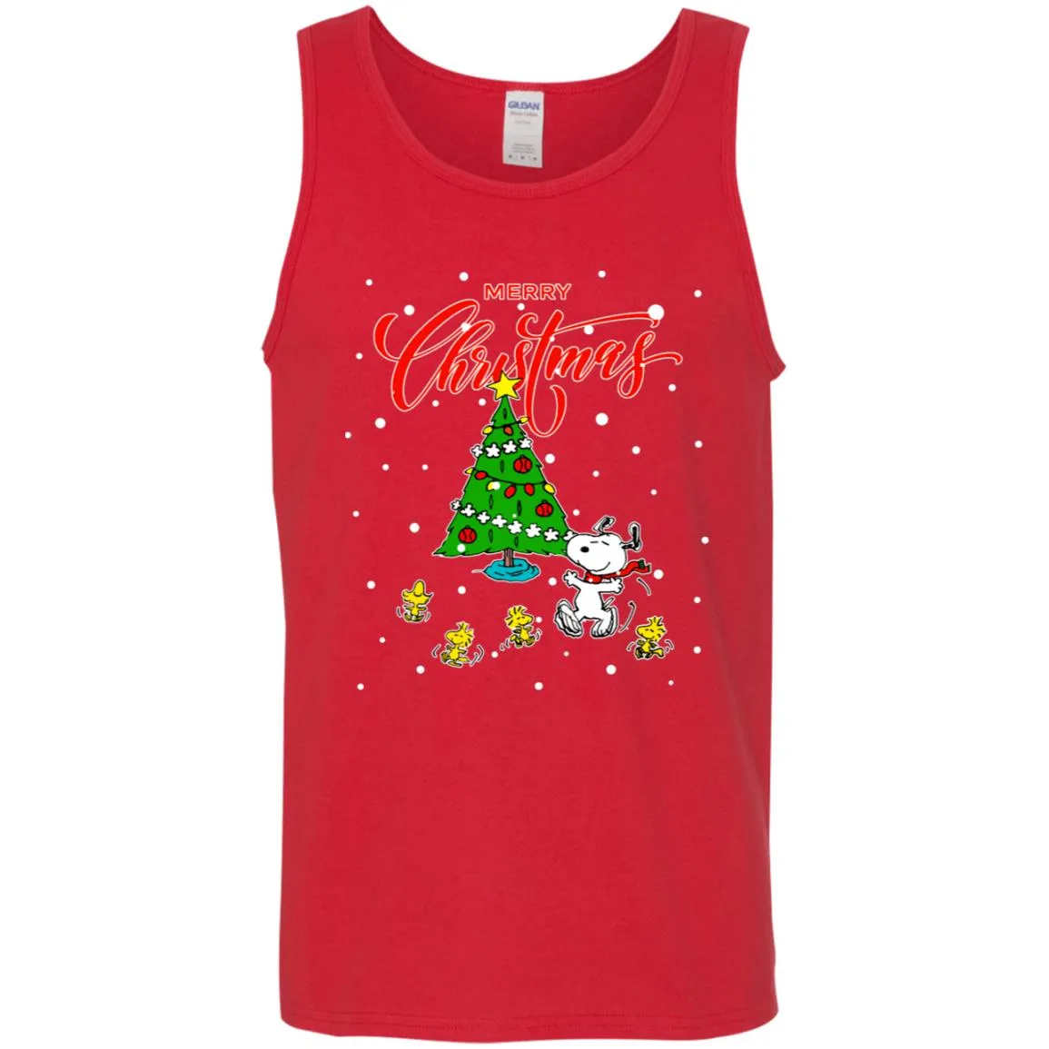 Peanuts-snoopy Christmas Tree Men Tank Top