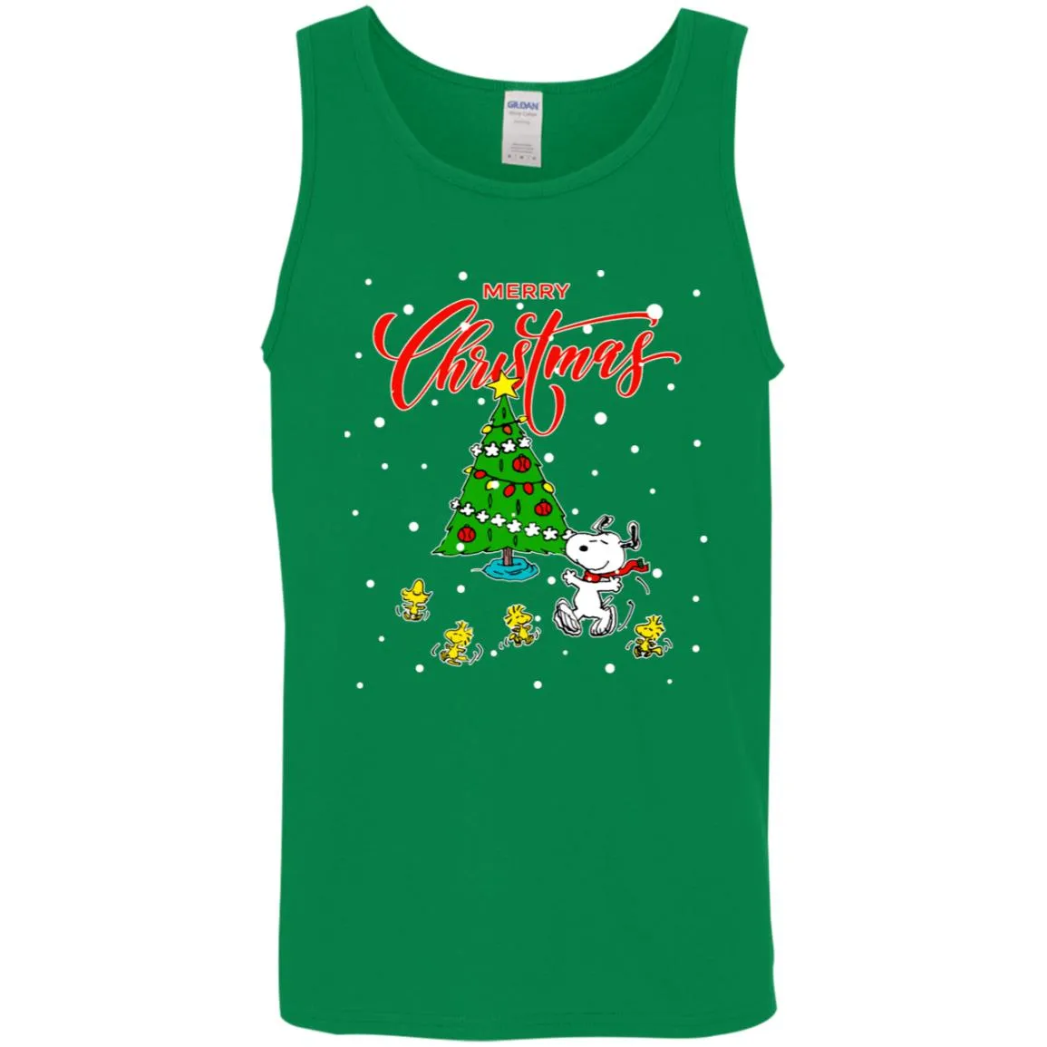 Peanuts-snoopy Christmas Tree Men Tank Top