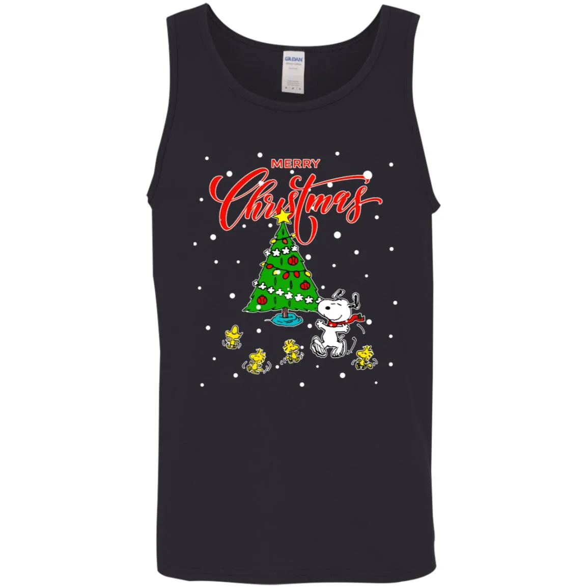 Peanuts-snoopy Christmas Tree Men Tank Top