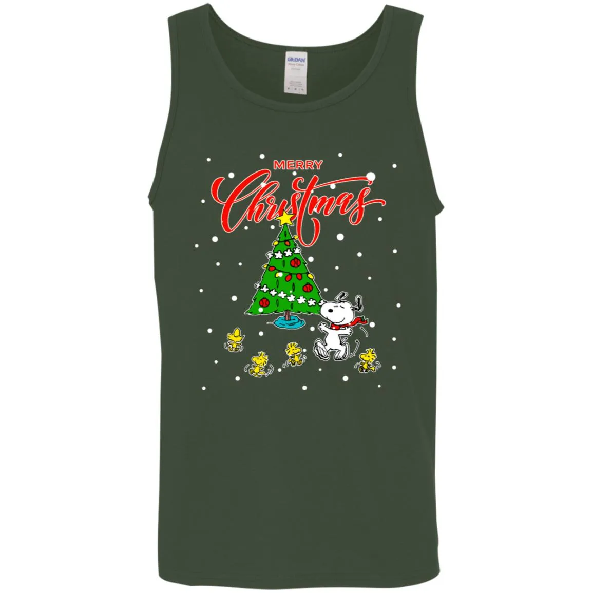 Peanuts-snoopy Christmas Tree Men Tank Top