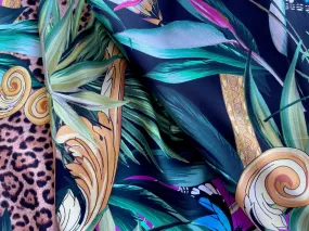 Philipp Plein Montaggio Tropicale Matte Silk Satin Charmeuse (Made in Italy)