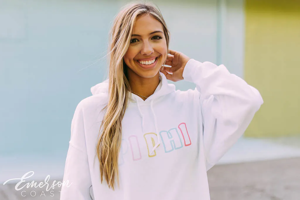 Pi Phi Multicolor Simple PR Hoodie