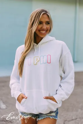 Pi Phi Multicolor Simple PR Hoodie