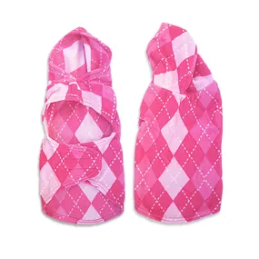 Pink Argyle Fleece Pet Dog Hoodie