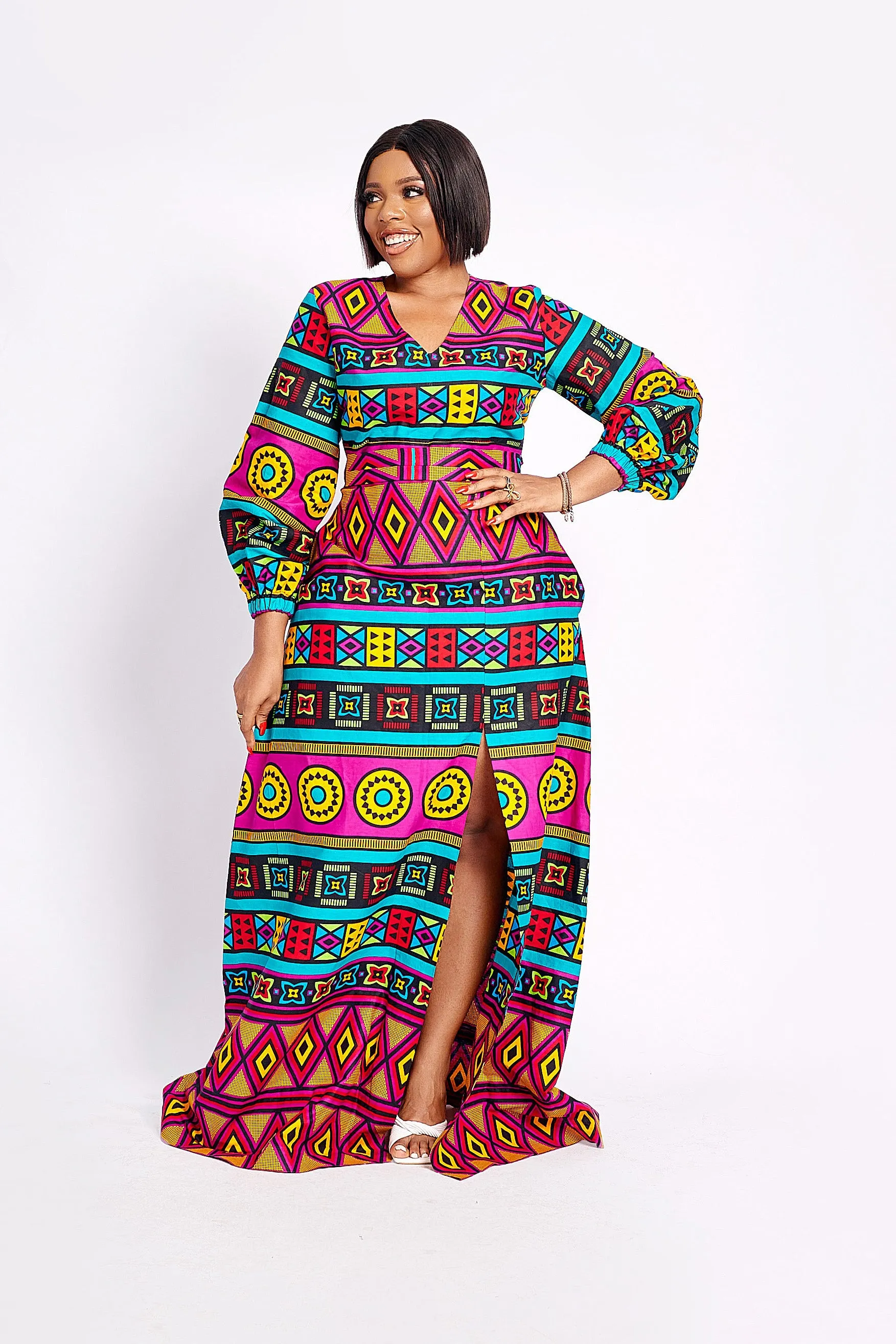 RUFARO AFRICAN PRINT MAXI DRESS