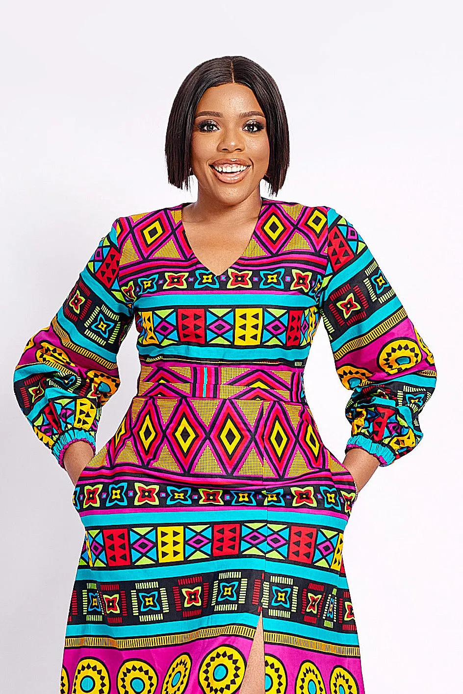 RUFARO AFRICAN PRINT MAXI DRESS