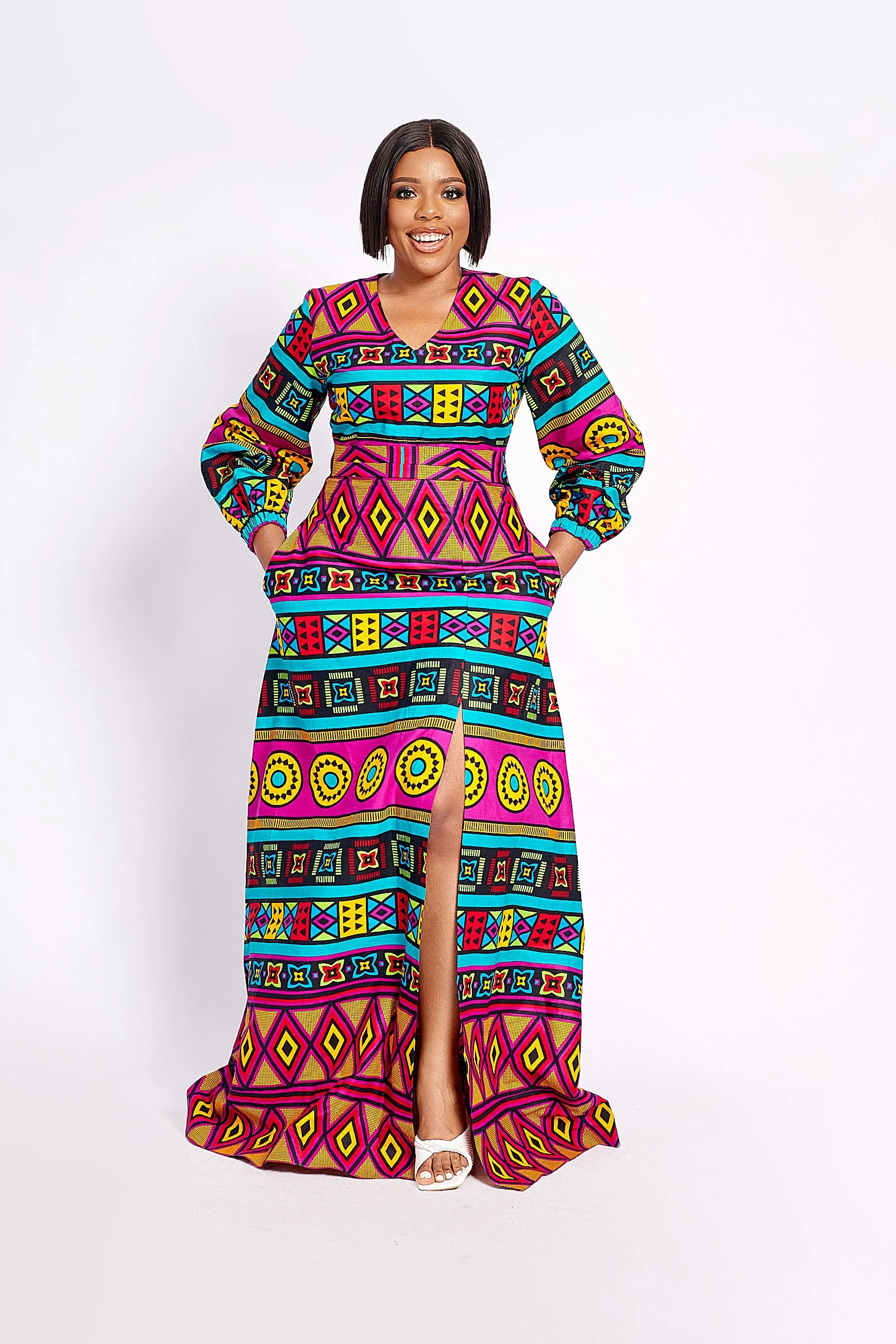 RUFARO AFRICAN PRINT MAXI DRESS