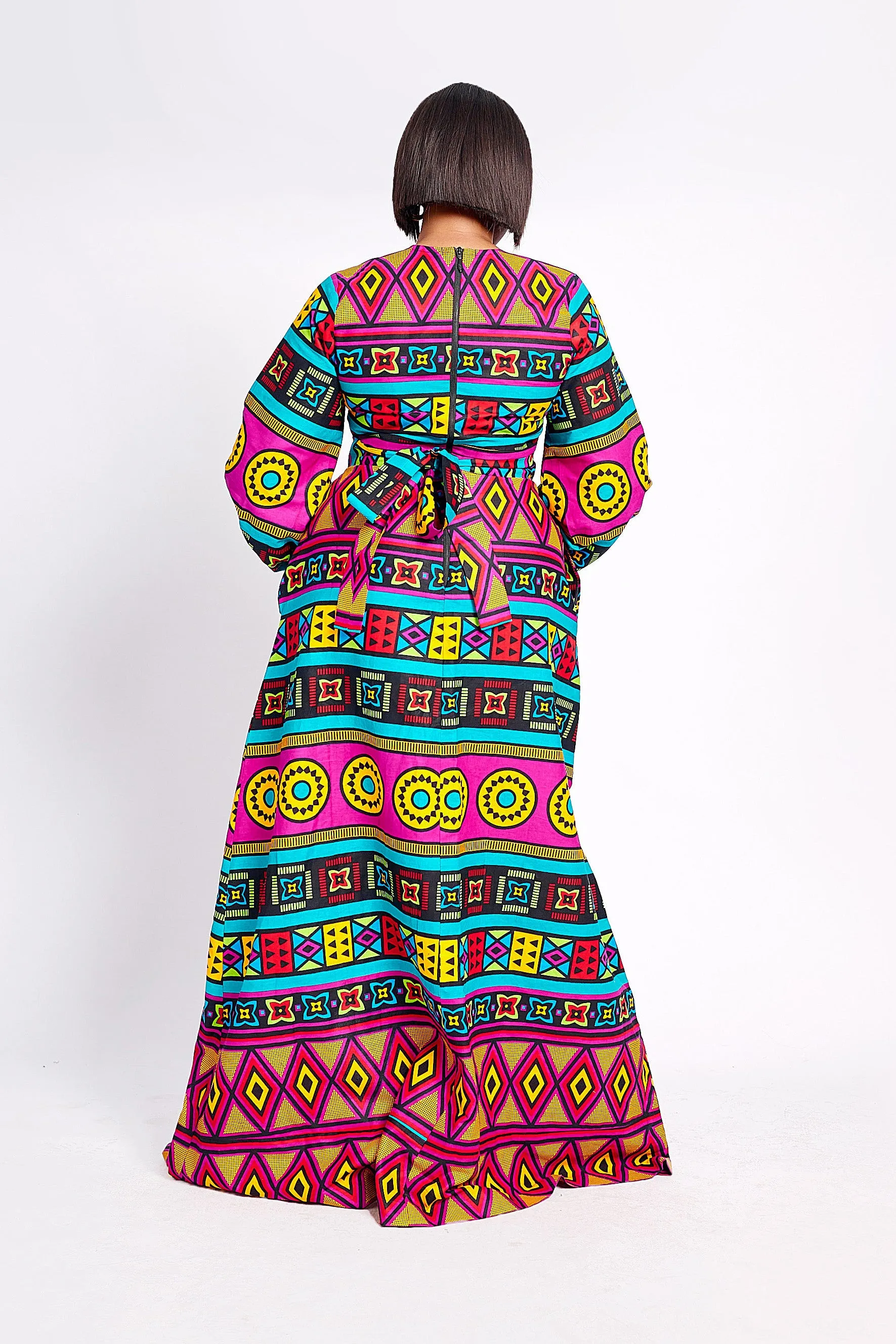 RUFARO AFRICAN PRINT MAXI DRESS