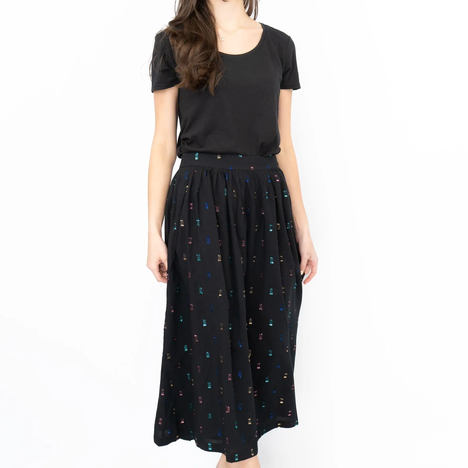 Seasalt Tawny Owl Midi Skirt Golden Heyday Black
