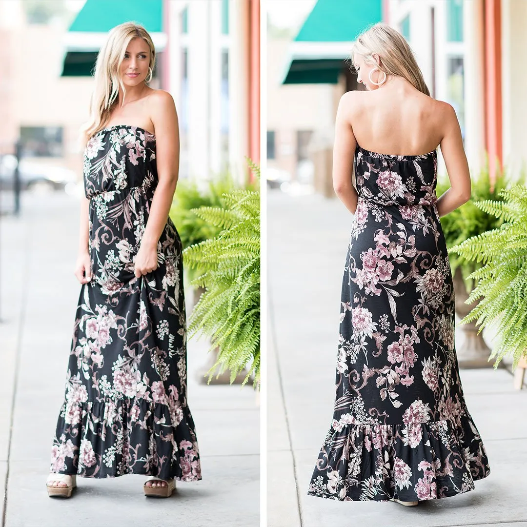 See You Coming Maxi Dress, Black