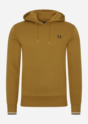 Tipped hooded sweatshirt - dark caramel