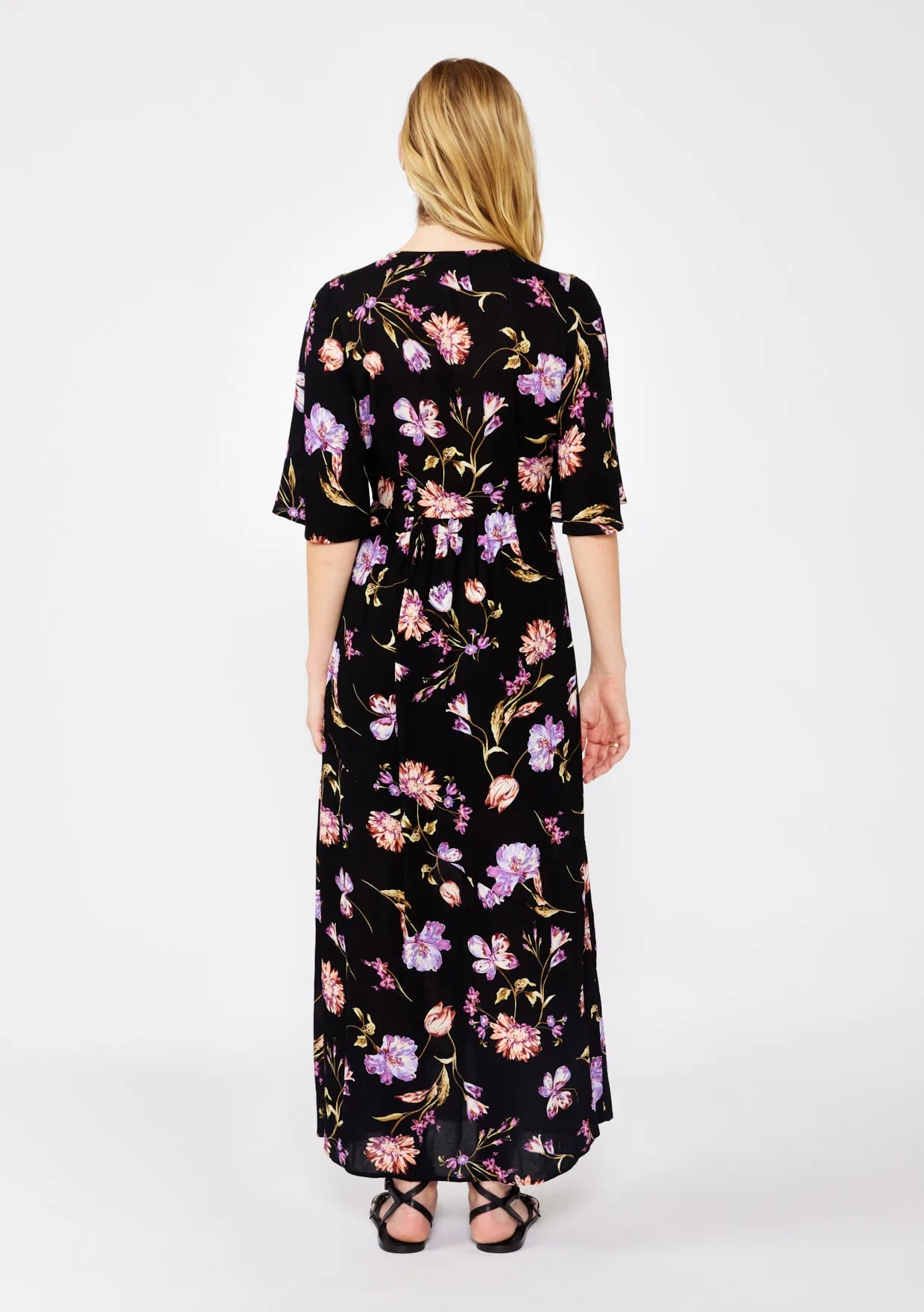 V-Neck Empire Maxi Dress with Slit