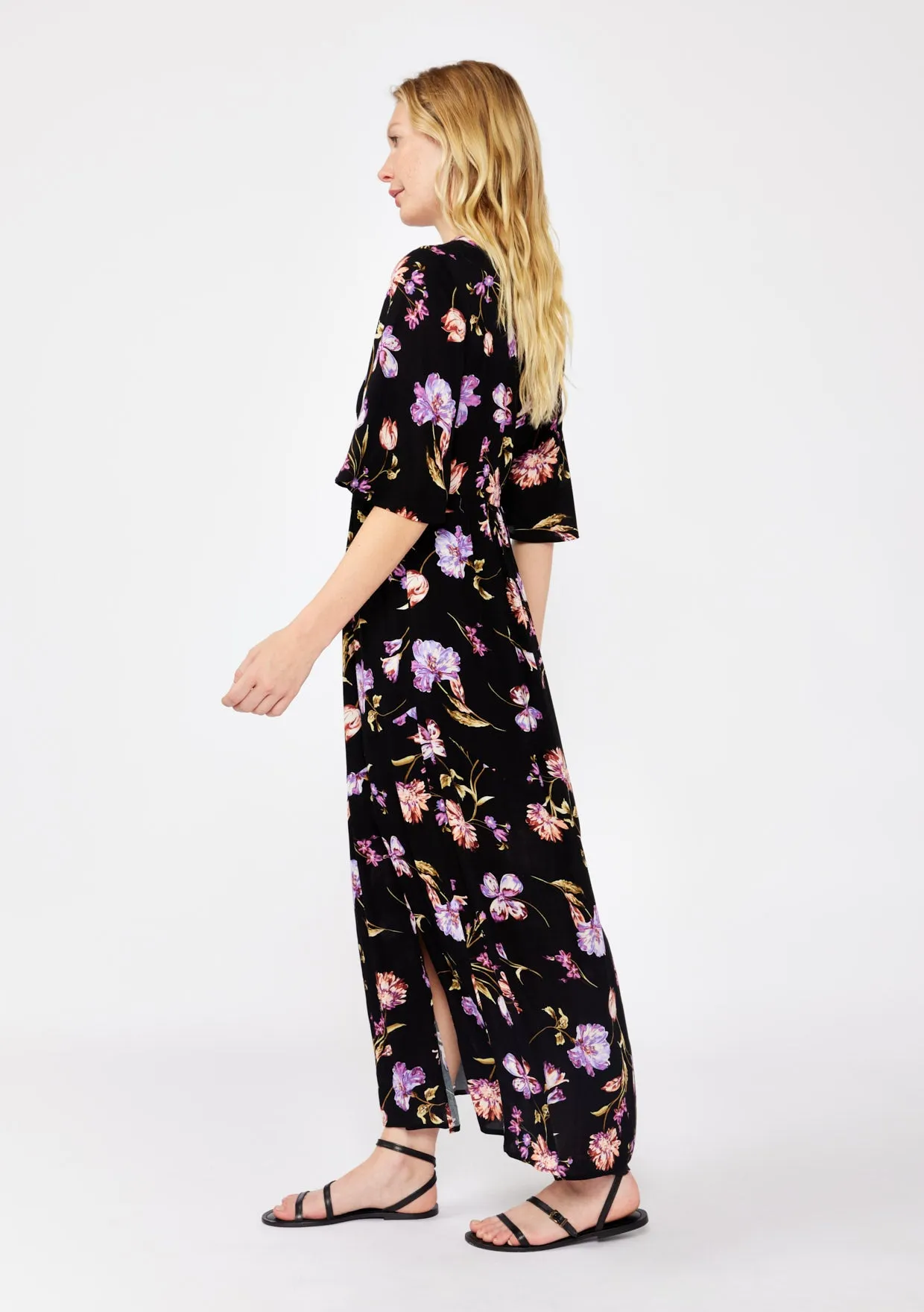 V-Neck Empire Maxi Dress with Slit