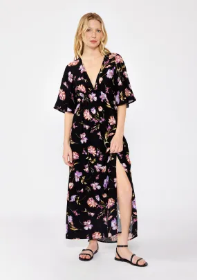 V-Neck Empire Maxi Dress with Slit