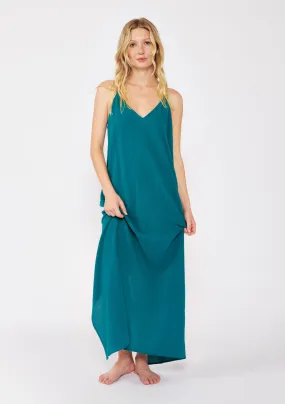 V-Neck Maxi Dress with Adjustable Braided Straps