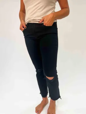 VERVET: JEANNE High Rise Crop Straight Jeans