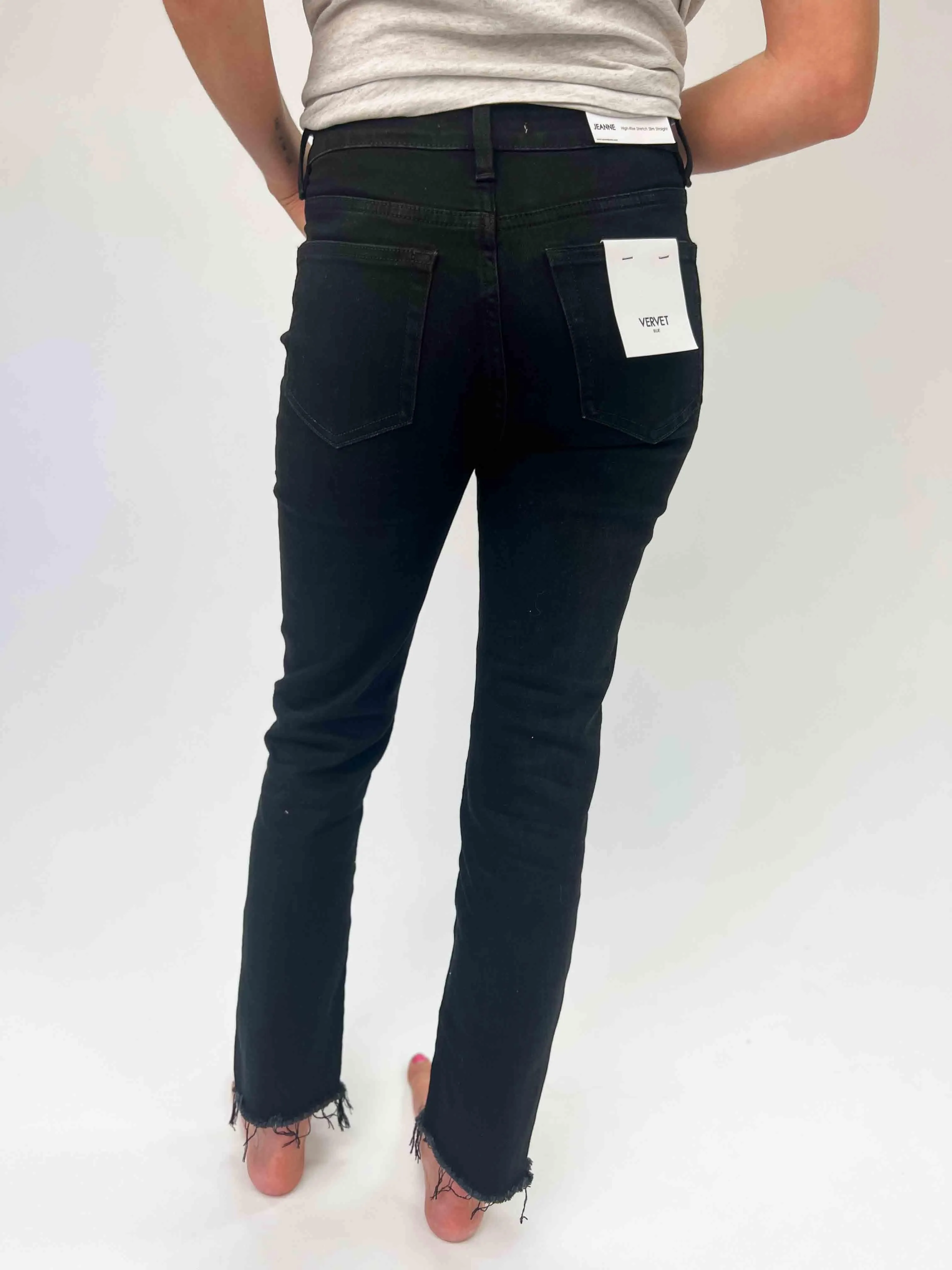 VERVET: JEANNE High Rise Crop Straight Jeans