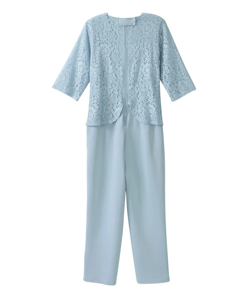 Women's Stay Dressed Jumpsuit with Lace Top - Clearance