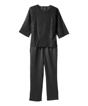 Women's Stay Dressed Jumpsuit with Lace Top - Clearance